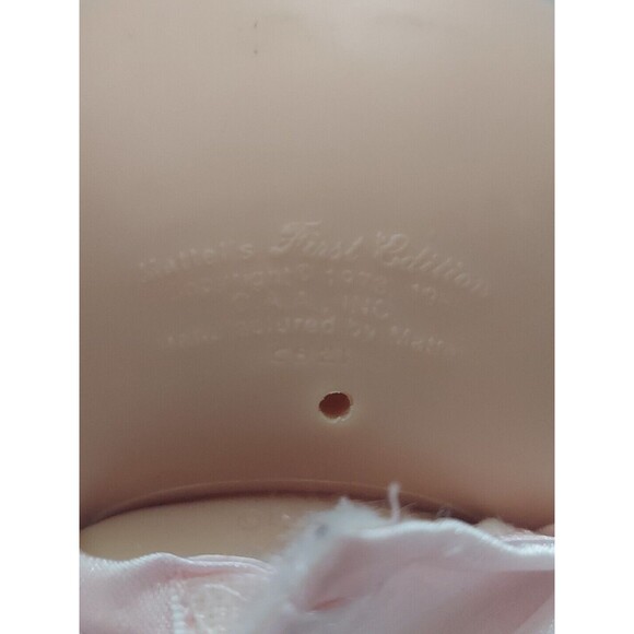 Vintage Nostalgic Cabbage Patch Doll Pink Satin Nightgown Vintage Blue Eyes 80s - Picture 8 of 9